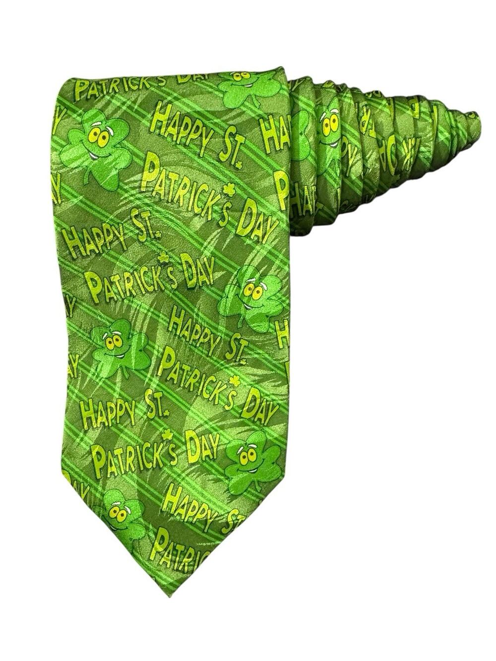 Keith Daniels Happy St Patrocks Day Shamrocks Novelty Holiday Necktie